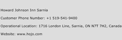 Howard Johnson Inn Sarnia Phone Number Customer Service