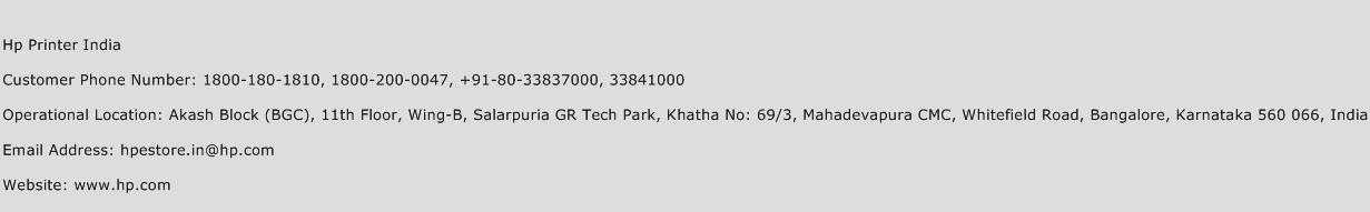 Hp Printer India Phone Number Customer Service