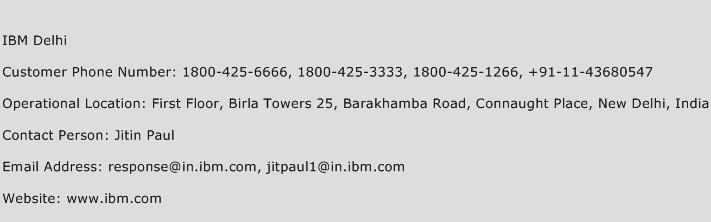 IBM Delhi Phone Number Customer Service