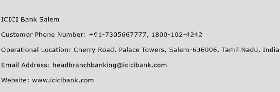 ICICI Bank Salem Phone Number Customer Service