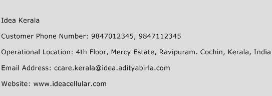 Idea Kerala Phone Number Customer Service