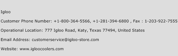 Igloo Phone Number Customer Service