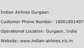 Indian Airlines Gurgaon Phone Number Customer Service