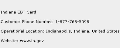 Indiana EBT Card Phone Number Customer Service