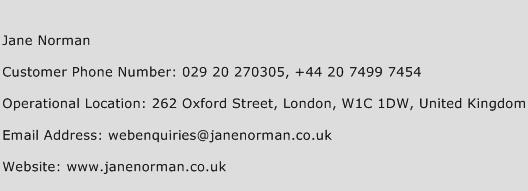 Jane Norman Phone Number Customer Service