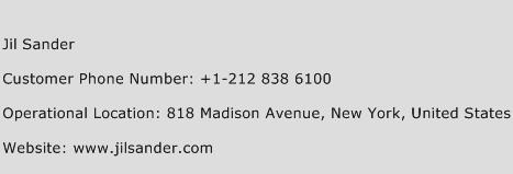 Jil Sander Phone Number Customer Service