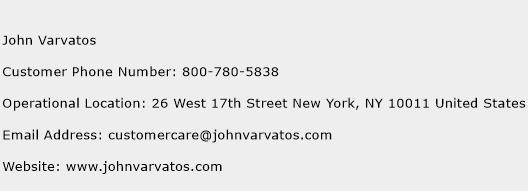 John Varvatos Phone Number Customer Service