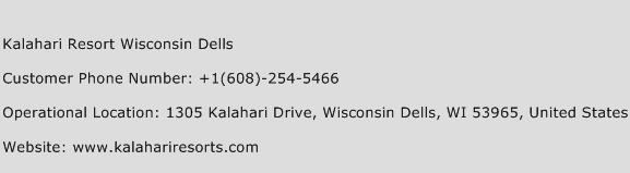 Kalahari Resort Wisconsin Dells Phone Number Customer Service