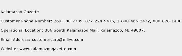 Kalamazoo Gazette Phone Number Customer Service
