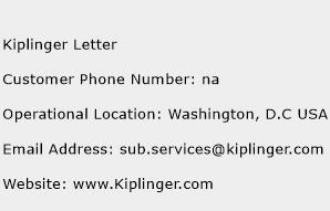 Kiplinger Letter Phone Number Customer Service