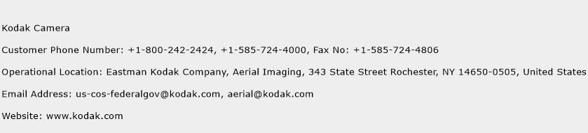 Kodak Camera Phone Number Customer Service