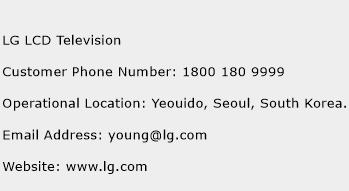 LG LCD Television Phone Number Customer Service