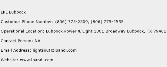LPL Lubbock Phone Number Customer Service