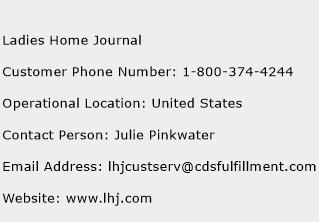 Ladies Home Journal Phone Number Customer Service