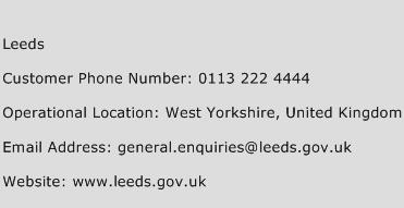 Leeds Phone Number Customer Service