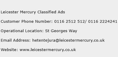 Leicester Mercury Classified Ads Phone Number Customer Service