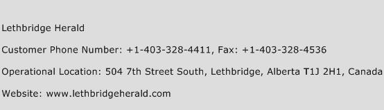 Lethbridge Herald Phone Number Customer Service