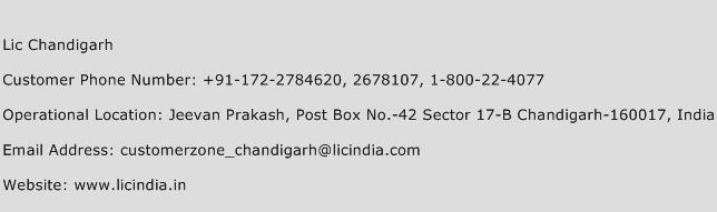 Lic Chandigarh Phone Number Customer Service
