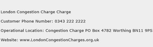 London Congestion Charge Charge Phone Number Customer Service