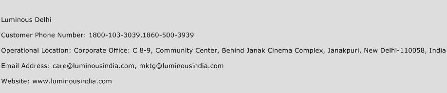 Luminous Delhi Phone Number Customer Service