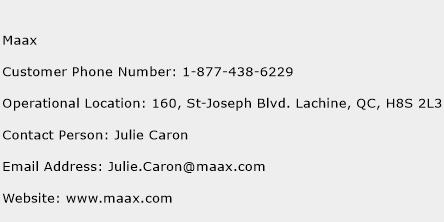 MAAX Phone Number Customer Service