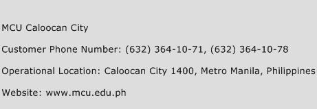 MCU Caloocan City Phone Number Customer Service
