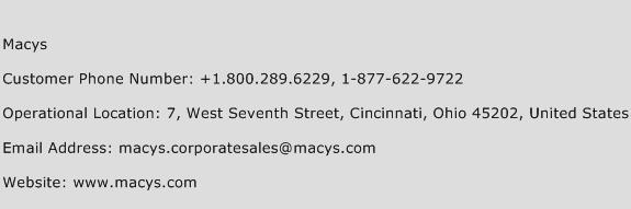 Macys Phone Number Customer Service