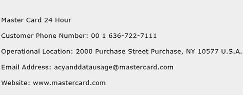 Master Card 24 Hour Phone Number Customer Service