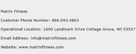 Matrix Fitness Phone Number Customer Service