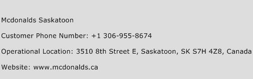 Mcdonalds Saskatoon Phone Number Customer Service