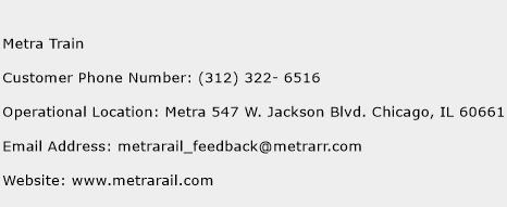 Metra Train Phone Number Customer Service