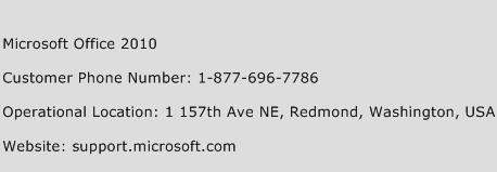 Microsoft Office 2010 Phone Number Customer Service