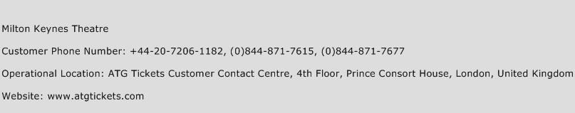 Milton Keynes Theatre Phone Number Customer Service