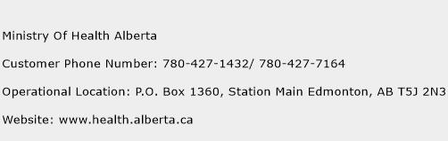 Ministry Of Health Alberta Phone Number Customer Service