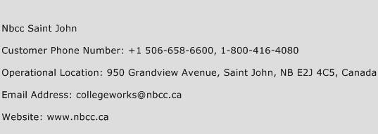 NBCC Saint John Phone Number Customer Service