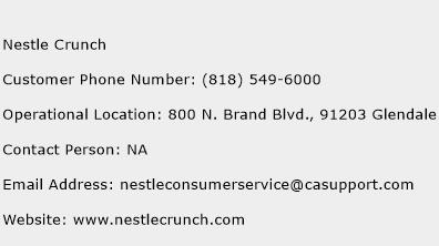 Nestle Crunch Phone Number Customer Service