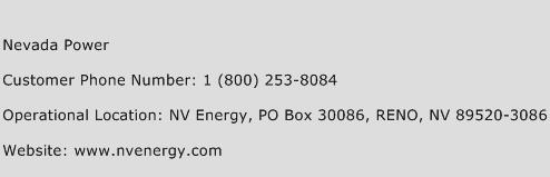 Nevada Power Phone Number Customer Service