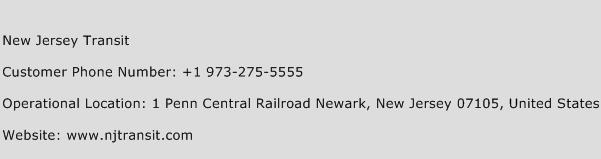 New Jersey Transit Phone Number Customer Service