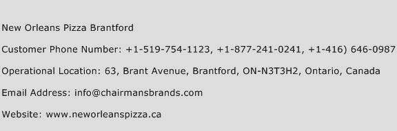 New Orleans Pizza Brantford Phone Number Customer Service