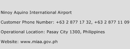 Ninoy Aquino International Airport Phone Number Customer Service