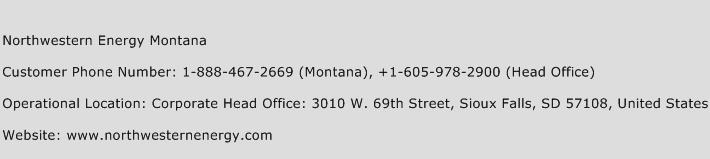 Northwestern Energy Montana Phone Number Customer Service