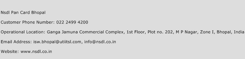 Nsdl Pan Card Bhopal Phone Number Customer Service