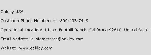 Oakley USA Phone Number Customer Service