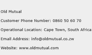 Old Mutual Phone Number Customer Service