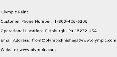 Olympic Paint Phone Number Customer Service