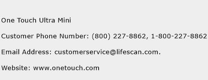 One Touch Ultra Mini Phone Number Customer Service