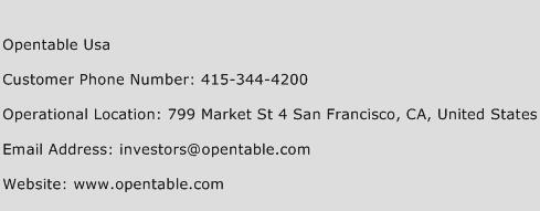 OpenTable USA Phone Number Customer Service