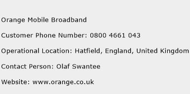 Orange Mobile Broadband Phone Number Customer Service