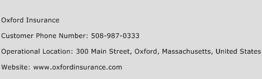 Oxford Insurance Phone Number Customer Service
