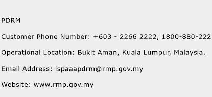PDRM Phone Number Customer Service